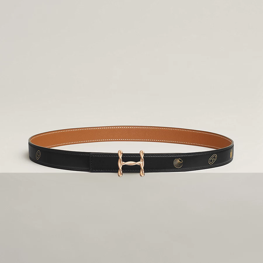 H Torsade belt buckle & Hermès sur Mer reversible leather strap 24 mm - Image 1